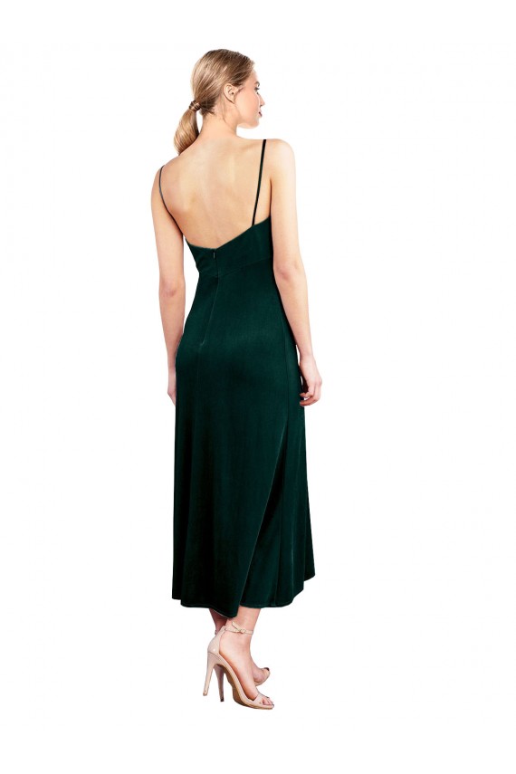 Online Midi Length Cowl Neck Velvet Slip Cocktail Prom Dress / Homecoming Dress UK