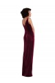 Online Draped Skirt Faux Wrap Velvet Maxi Prom Dress UK