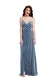 Online Velvet Wrap Maxi Prom Dress with Pockets UK