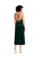 Online Midi Length Cowl Neck Velvet Short Slip Cocktail Prom Dress / Homecoming Dress UK
