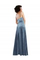 Online Sleek Cowl Neck Velvet Maxi Prom Dress with Pockets UK