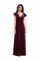 Online Flutter Sleeve Velvet Maxi Prom Dress with Pockets UK