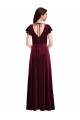 Online Flutter Sleeve Velvet Maxi Prom Dress with Pockets UK