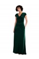 Online Cowl Neck Cap Sleeve Velvet Maxi Prom Dress with Pockets UK