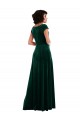 Online Cowl Neck Cap Sleeve Velvet Maxi Prom Dress with Pockets UK