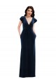 Online Flutter Sleeve Wrap Bodice Velvet Maxi Prom Dress with Pockets UK