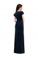 Online Flutter Sleeve Wrap Bodice Velvet Maxi Prom Dress with Pockets UK