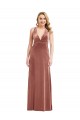 Online Plunging Neckline Velvet Maxi Prom Dress with Criss Cross Open Back UK