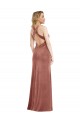Online Plunging Neckline Velvet Maxi Prom Dress with Criss Cross Open Back UK