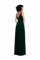 Online Floor Length Velvet Maxi Prom Dress with Shirred Bodice and Front Slit UK