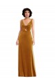 Online Twist Front Cutout Velvet Maxi Prom Dress with Pockets UK