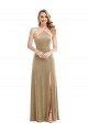 Online High Neck Halter Open Back Long Velvet Maxi Prom Dress with Pockets UK
