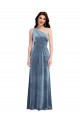 Online One Shoulder Draped Velvet Maxi Prom Dress UK