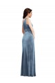 Online One Shoulder Draped Velvet Maxi Prom Dress UK