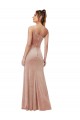 Online One Shoulder Stretch Velvet Prom Dress with Front Slit UK