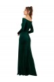 Online Off the Shoulder Long Sleeves Stretch Velvet Prom Dress UK