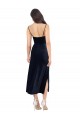 Online Midi Length Velvet Cocktail Prom Dress / Homecoming Dress with Cowl Neck and Spaghetti Straps UK