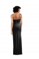 Online Modern Floor-Length Velvet Prom Dress with Cowl Neck and Spaghetti Straps UK