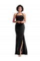 Online Empire Waist Stretch Velvet Prom Dress with Halter Strap UK