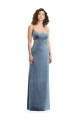 Online Spaghetti Strap Long Full Length Velvet Maxi Prom Dress UK