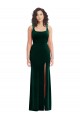 Online Square Neck Long Velvet Maxi Prom Dress UK