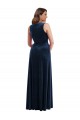 Online Deep V-Neck Sleeveless Velvet Maxi Prom Dress with Pockets UK