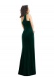 Online One Shoulder Velvet Trumpet Prom Dress with Front Slit UK