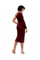 Online One Shoulder Fitted Short Midi Length Velvet Prom Dress UK