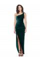 Online One Shoulder Velvet Front Wrap Prom Dress  UK