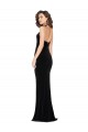 Online Halter Neck Wide Straps Long Velvet Prom Dress with Side Split UK
