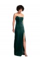 Online Scooped Strapless Long Velvet Prom Dress with Daring Side Slit UK