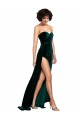 Online Sweetheart Fluid Velvet Prom Dress with High Split UK