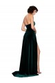 Online Sweetheart Fluid Velvet Prom Dress with High Split UK